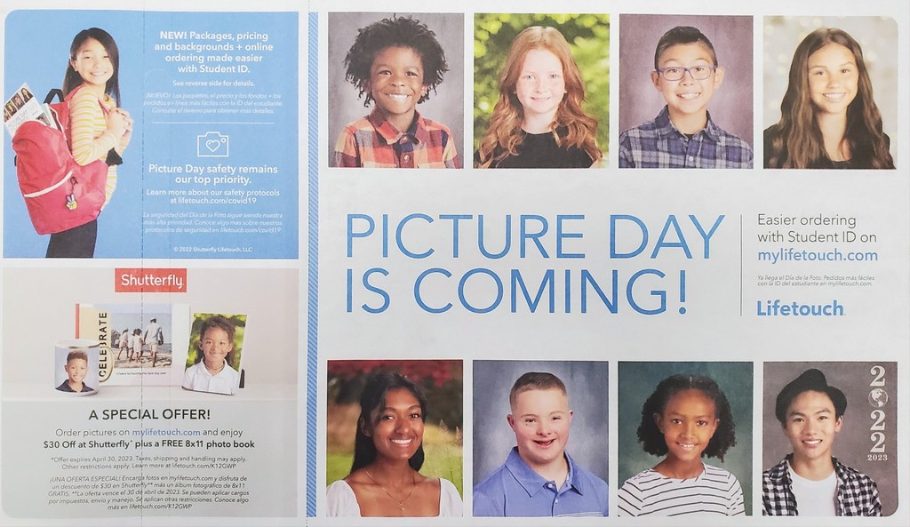Picture Day order form front