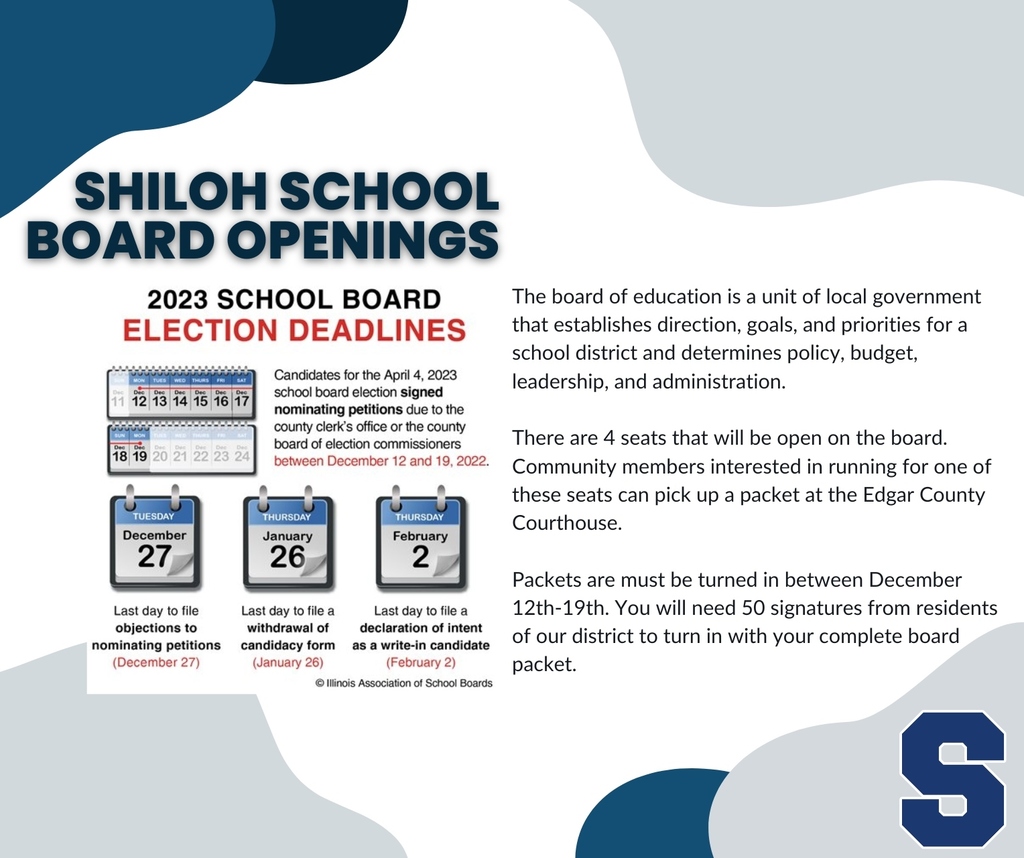 Shiloh School Board open seats